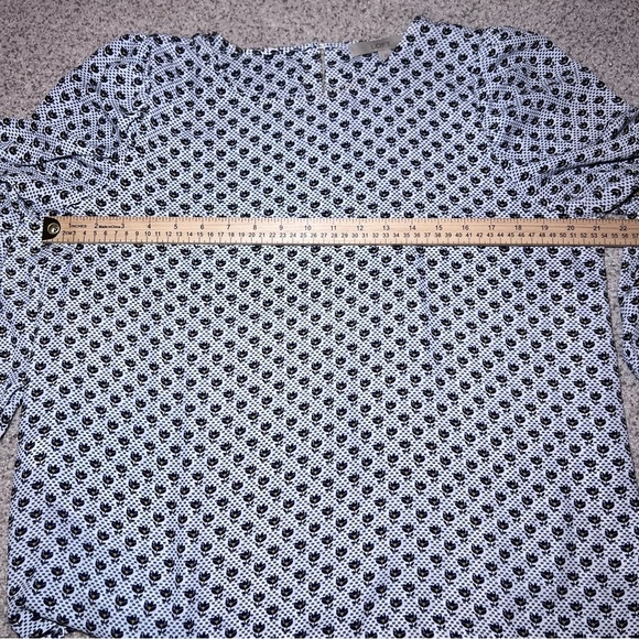 Loft Women’s Blue/White Floral Long Sleeve Pullover Blouse Size L Balloon Sleeve - Picture 5 of 8